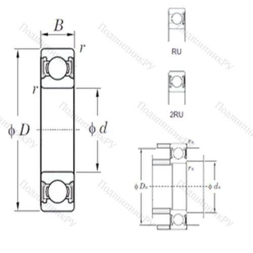 Подшипник шариковый радиальный 6028-2RU от производителя  KOYO