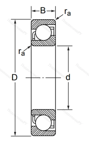 Радиально-упорный шариковый подшипник 7311 B/DB (266311 ГОСТ) в Череповце