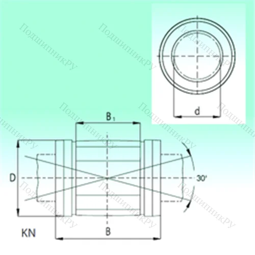 Подшипник шариковый линейный KN 1636 от производителя  NBS