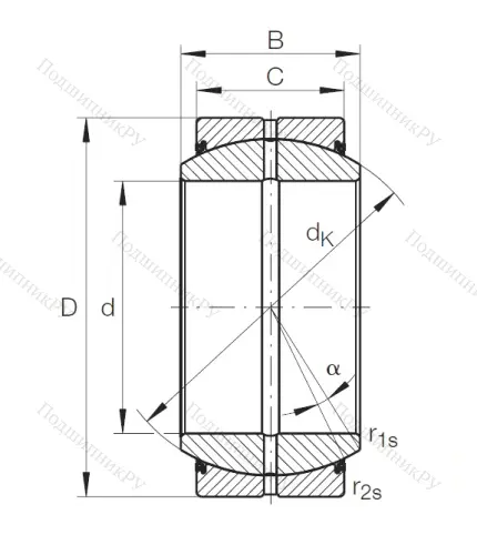 Шарнирный подшипник GE 25 DO 2RS от производителя  INA