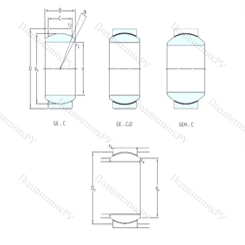 Подшипник скольжения сферический GEH 12C