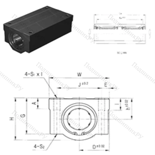 Подшипник шариковый линейный SC 10WN-B от производителя  Samick