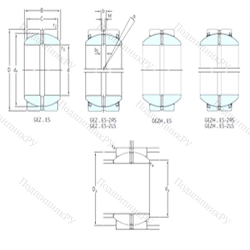 Подшипник скольжения сферический GEZ 106ES-2RS от производителя  SKF