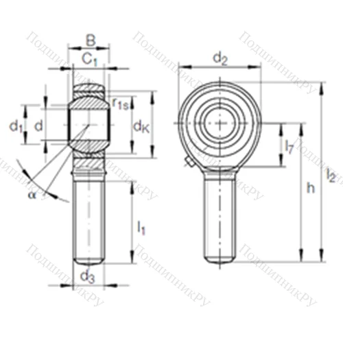 Подшипник скольжения сферический GAKR 10 PB