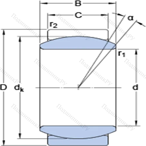 Радиальные сферические подшипники скольжения с контактными поверхностями сталь/сталь, требующие техобслуживания GE 5 E