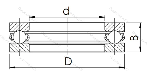 Упорный шариковый подшипник 8117 (51117) в Череповце