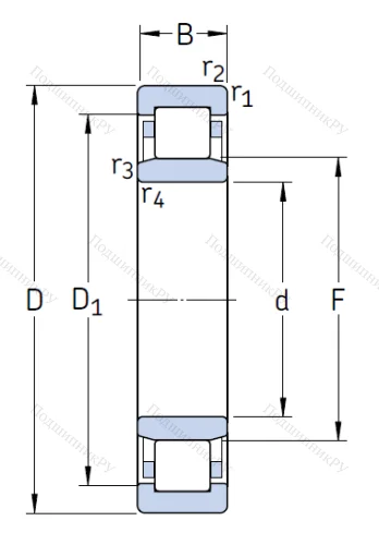 Роликовый цилиндрический подшипник NU 313 ECP/C 3 от производителя  SKF