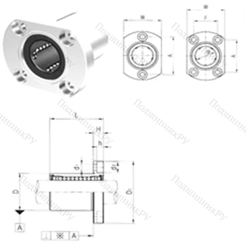 Подшипник шариковый линейный LMH 6UU