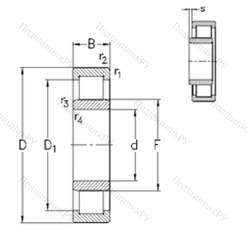 Подшипник роликовый радиальный NU 2224-E-MA 6