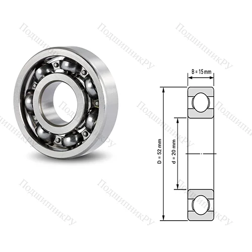 Подшипник шариковый радиальный 6205B 12D 56-2RS