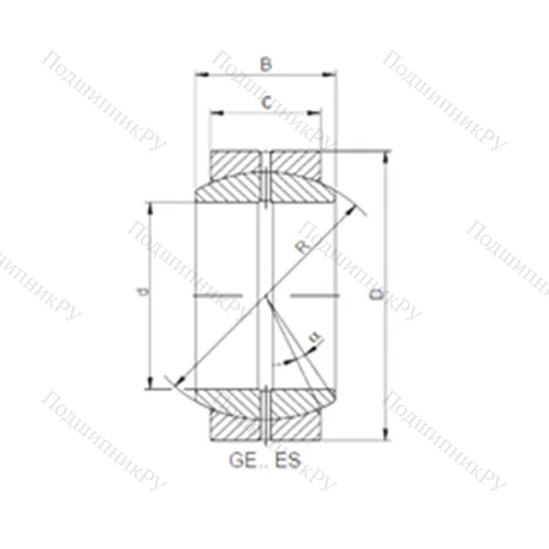 Подшипник скольжения сферический GE 050/80 XES-2RS от производителя  CX