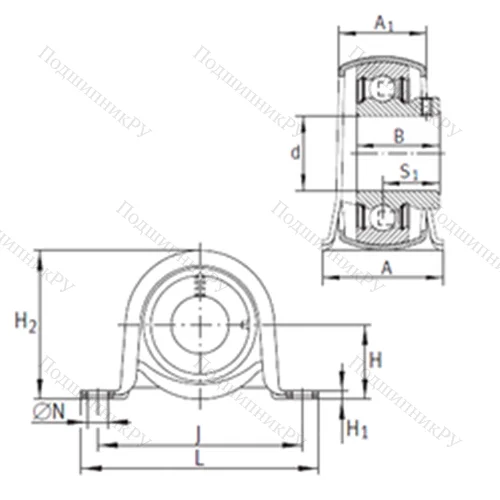 Подшипниковый узел шариковый радиальный