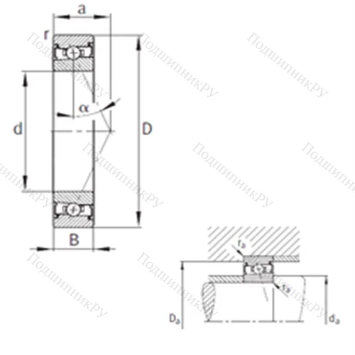 Подшипник шариковый радиально-упорный HSS 71911-E-T-P 4S
