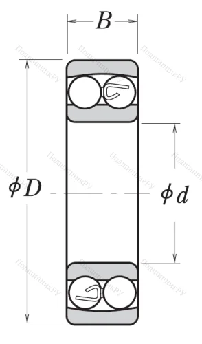 Двухрядный шариковый подшипник 2202 2RSTNG от производителя  NSK