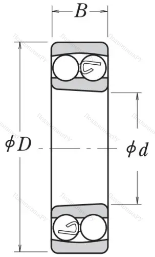Двухрядный шариковый подшипник 1215 K в Череповце
