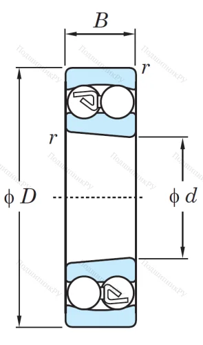 Двухрядный шариковый подшипник 2209 K MG от производителя  KOYO