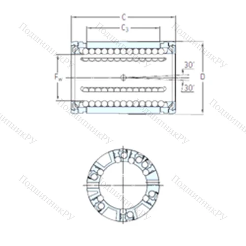 Подшипник шариковый линейный LBCD 20 A