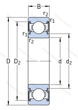 Однорядный шариковый подшипник 6003 2RSLTN 9/C 3VT 162 от производителя  SKF