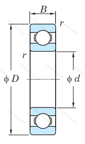 Однорядный шариковый подшипник 6022 C 3 от производителя  KOYO Однорядный шариковый подшипник 6022 C 3 от производителя  KOYO