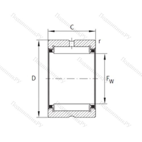 Подшипник игольчатый радиальный TNB 44133S 01