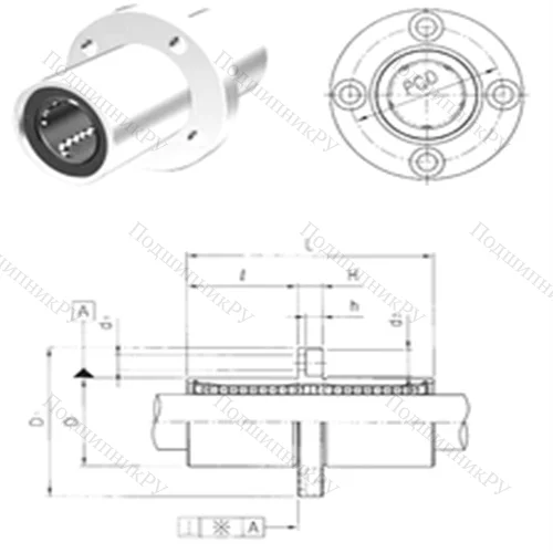 Подшипник шариковый линейный LMFM 10UU от производителя  Samick