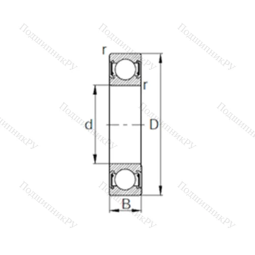 Подшипник шариковый радиальный 6906-2RZ