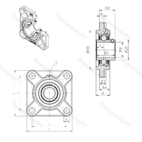 Подшипниковый узел шариковый радиальный UCFS 318 от производителя  SNR