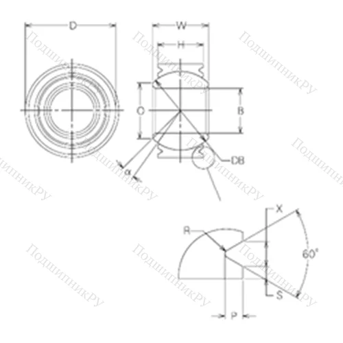 Подшипник скольжения сферический MBW 10VCR