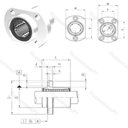Подшипник шариковый линейный LMHP 10