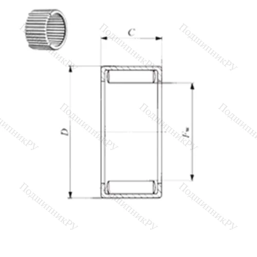 Подшипник игольчатый радиальный YB 66