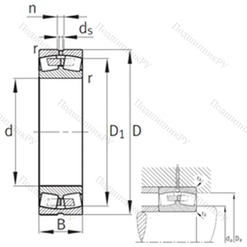 Подшипник роликовый радиальный самоцентрирующийся 24160-B-K 30