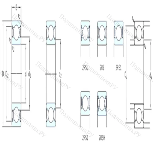 Подшипник шариковый радиальный 6202-2Z от производителя  SKF