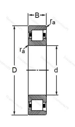 Цилиндрический роликовый подшипник 102211 (N 211 V) в Череповце
