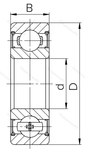 Шариковый однорядный подшипник 80104 (6004 ZZ) в Череповце