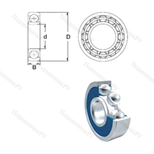 Подшипник шариковый радиальный 6302-2RS от производителя  ZEN