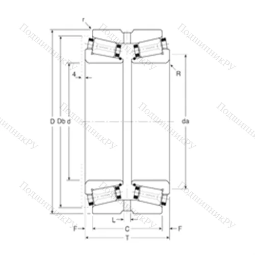 Подшипник роликовый радиально-упорный 80033X/80068G от производителя  Gamet
