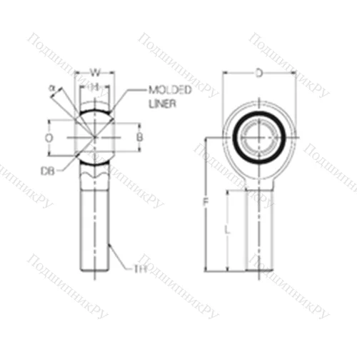Подшипник скольжения сферический RBM 22E от производителя  NMB