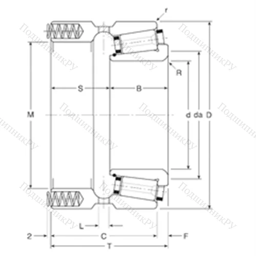 Подшипник роликовый радиально-упорный 100034X/100072P от производителя  Gamet