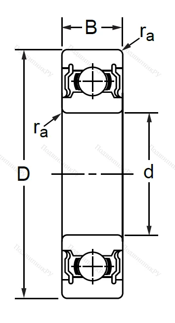 Однорядный шариковый подшипник SS 6011 2RS (180111 Ю ГОСТ) в Череповце