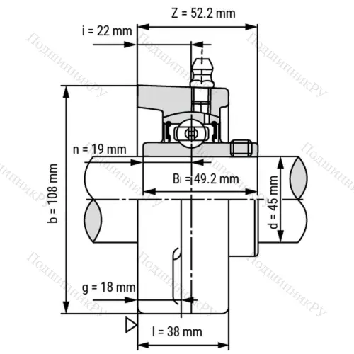 Подшипниковый узел SS-UCFL 209 - Вал: 45 мм от производителя  LPZ Подшипниковый узел SS-UCFL 209 - Вал: 45 мм от производителя  LPZ