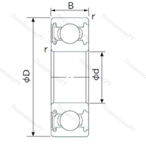 Подшипник шариковый радиальный 6924-RZ от производителя  CYSD Подшипник шариковый радиальный 6924-RZ от производителя  CYSD