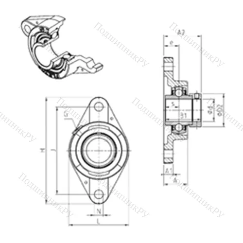 Подшипниковый узел шариковый радиальный EXFLE 213
