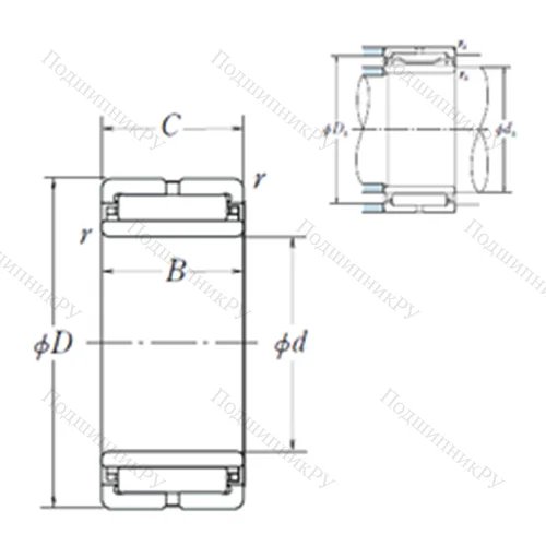 Подшипник игольчатый радиальный NA 6904