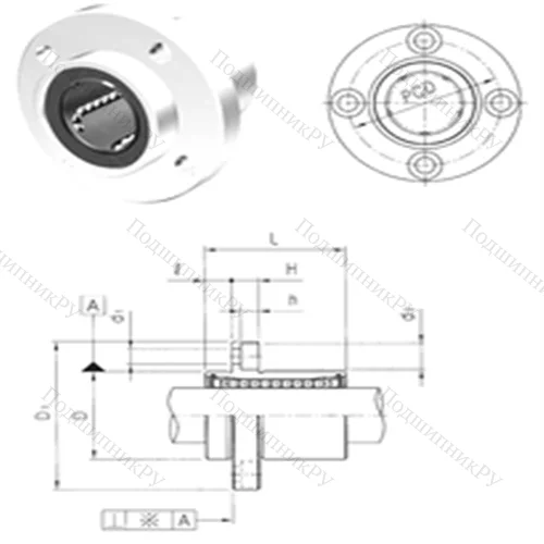 Подшипник шариковый линейный LMFP 60UU