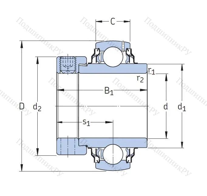 Корпусный подшипник YEL 208-2RF/VL 065 в Череповце