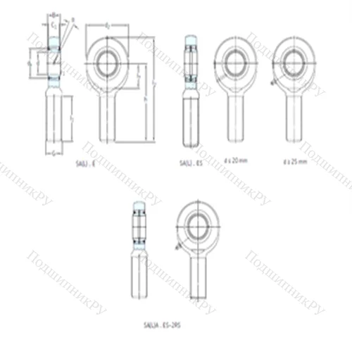 Подшипник скольжения сферический SAL 15ES от производителя  SKF