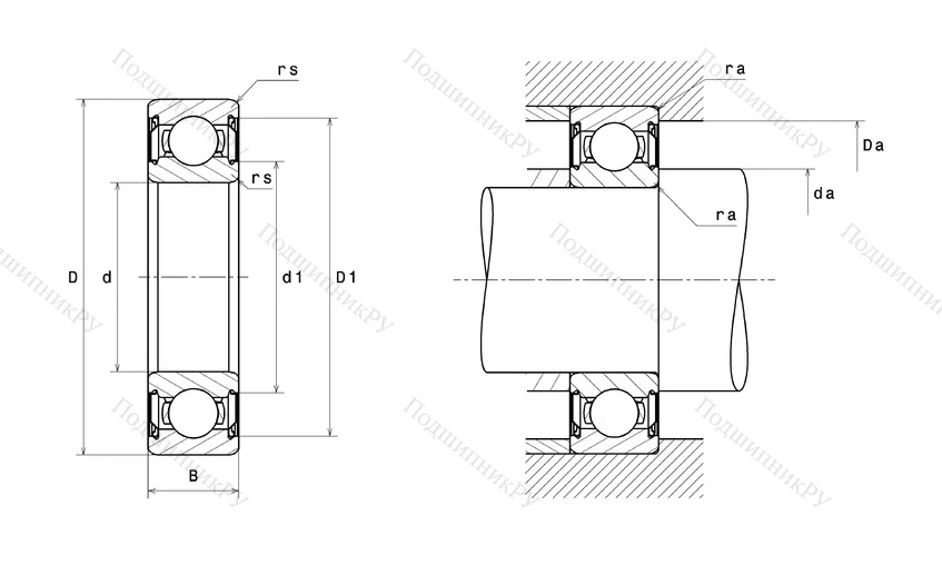 Высокотемпературный  подшипник 6208 HT 200ZZ