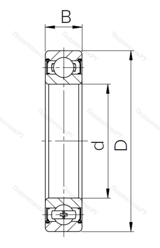Шариковый однорядный подшипник 1000909 ZZ T (61909 ZZ T) в Череповце