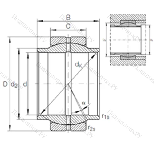 Подшипник скольжения сферический GE 63 LO