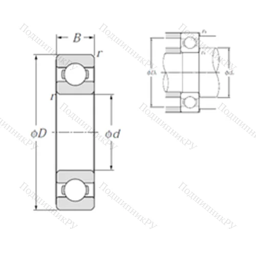 Подшипник шариковый радиальный 6334 от производителя  NTN Подшипник шариковый радиальный 6334 от производителя  NTN